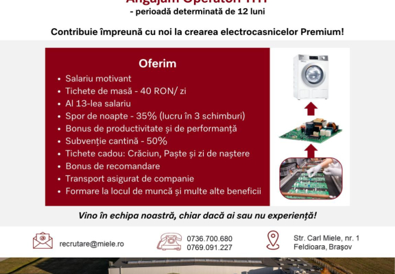 Ne marim echipa! Operator productie