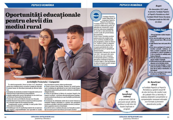 🎓 La PepsiCo, credem cu tărie că educația are puterea de a schimba destine. De aceea, cu sprijinul PepsiCo Foundation, de patru ani susținem sute de copii și tineri din comunități vulnerabile din România