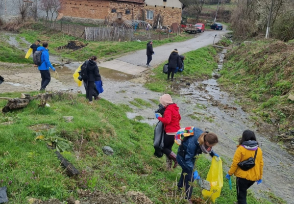 Voluntarii Flex Timişoara la acţiunea de ecologizare la Armeniş, Aprilie 2023