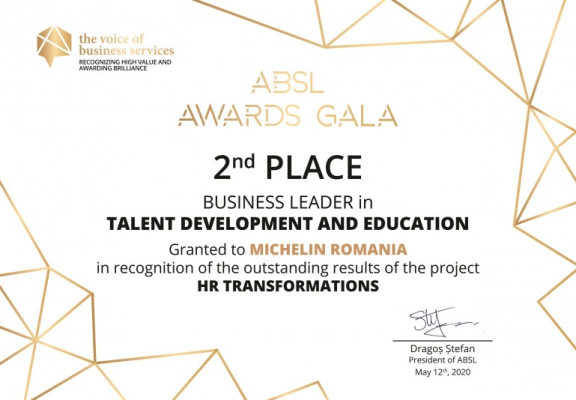 Michelin CBS, premiat la Gala ABSL 2020