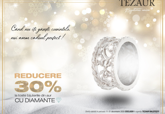 Promotie 30% reducere la bijuterii cu diamante