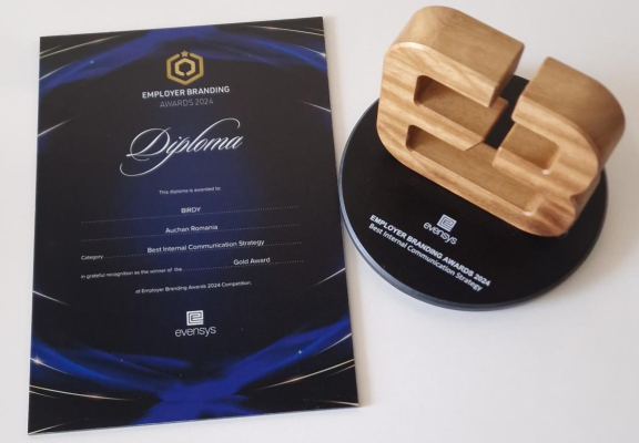 Auchan câștigă două premii importante în cadrul competiției Employer Branding Awards pentru al doilea an consecutiv!