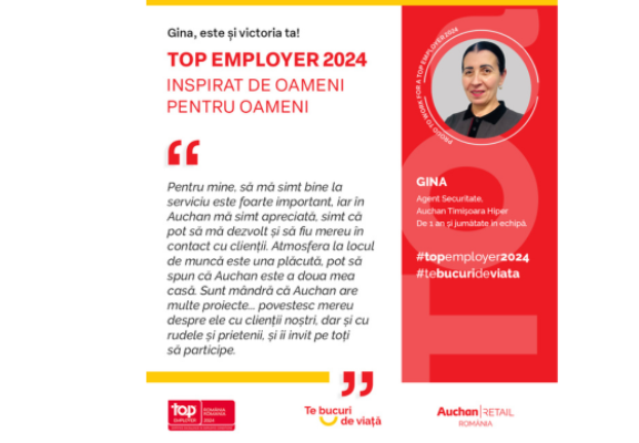 Top Employer 2024: Gina, este și victoria ta!