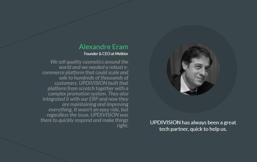 Testimonial Client - Alexandre UPDIVISION